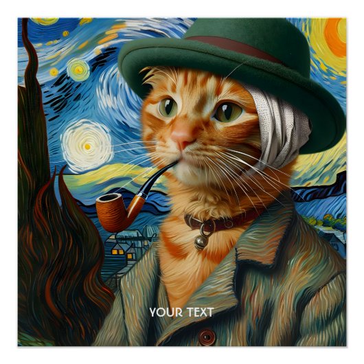 Fantasy Schattige Van Gogh Pet Perfect Poster (Voorkant)