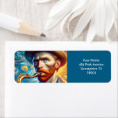Fantasy Schattige Van Gogh Saxofoon Etiket (Insitu)