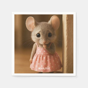 Fantasy Schattige Verdrietige Kleine Muis Servet