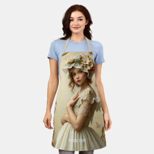 Fantasy Schattige Victoriaans Meisje Bloemen Schort