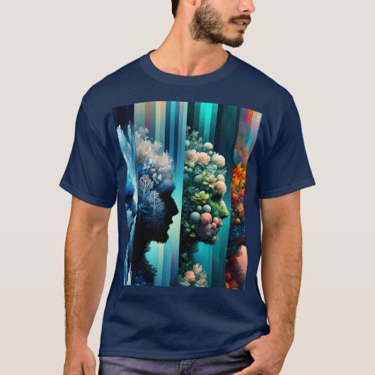 Fantasy Schattige Vier Mannen Figuren T-shirt (Voorkant)
