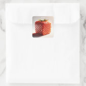 Fantasy Schattige vierkant rode aardbei Vierkante Sticker (Tas)