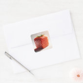 Fantasy Schattige vierkant rode aardbei Vierkante Sticker (Envelop)