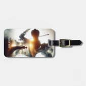 Fantasy Schattige Vioolmeisje Zon Bagagelabel (Voorkant horizontaal)