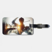 Fantasy Schattige Vioolmeisje Zon Bagagelabel (Achterkant horizontaal)