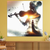 Fantasy Schattige Vioolmeisje Zon Canvas Afdruk (Insitu (Woonkamer))