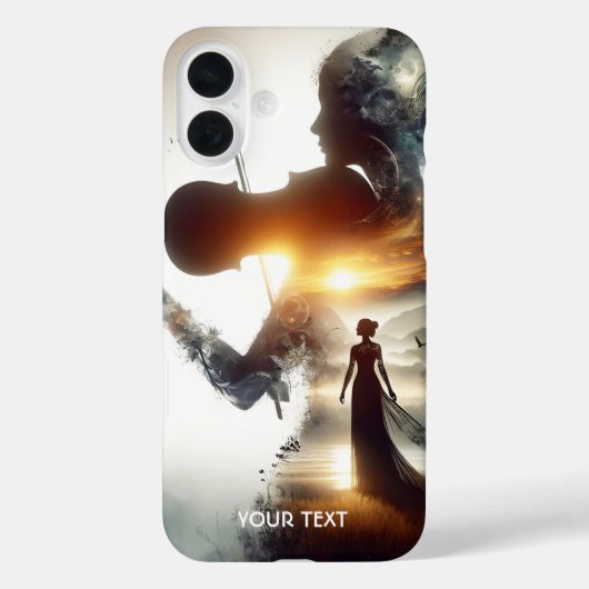 Fantasy Schattige Vioolmeisje Zon Case-Mate iPhone Case (Achterkant)
