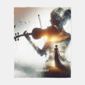 Fantasy Schattige Vioolmeisje Zon Fleece Deken (Voorkant)