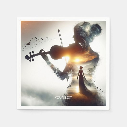 Fantasy Schattige Vioolmeisje Zon Servet (Voorkant)