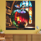 Fantasy Schattige Vivid Apple Glas in lood Canvas Afdruk (Insitu (Woonkamer))