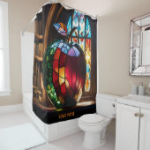 Fantasy Schattige Vivid Apple Glas in lood Douchegordijn (In situ)