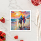 Fantasy Schattige Vivid Beach Sunset Liefde Servet (Insitu)