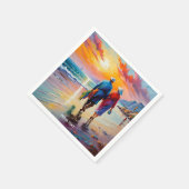 Fantasy Schattige Vivid Beach Sunset Liefde Servet (Hoek)