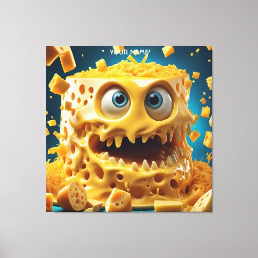 Fantasy Schattige Vivid Cheese Funny Monster Canvas Afdruk (Voorkant)