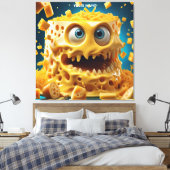 Fantasy Schattige Vivid Cheese Funny Monster Canvas Afdruk (Insitu (Slaapkamer))