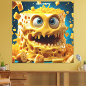 Fantasy Schattige Vivid Cheese Funny Monster Canvas Afdruk (Insitu (Woonkamer))