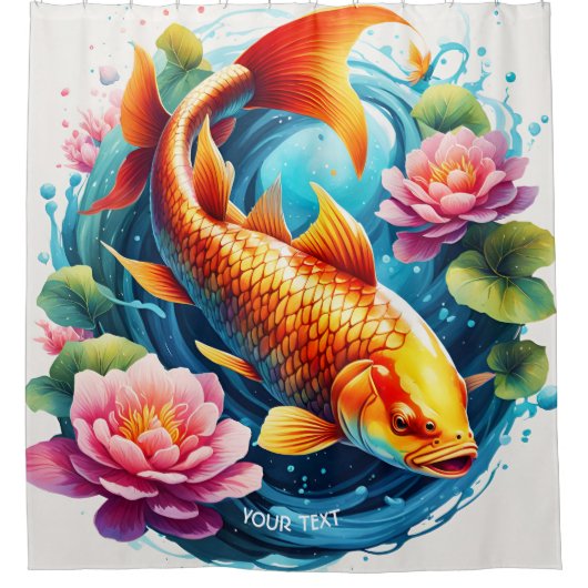 Fantasy Schattige Vivid Fish Zee Flowers Douchegordijn (Voorkant)