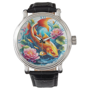 Fantasy Schattige Vivid Fish Zee Flowers Horloge