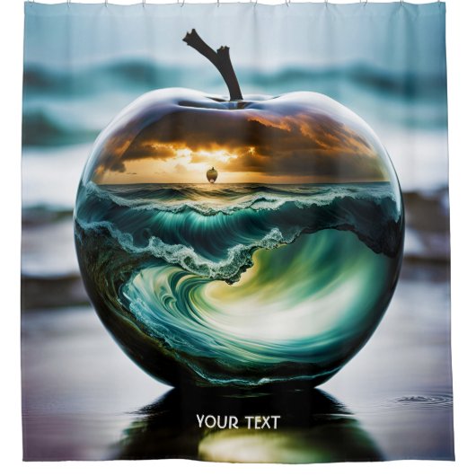 Fantasy Schattige Vivid Glass Apple Zee Douchegordijn (Voorkant)