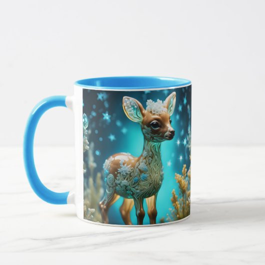 Fantasy Schattige Vivid Glass Fawn Winter Mok (Links)