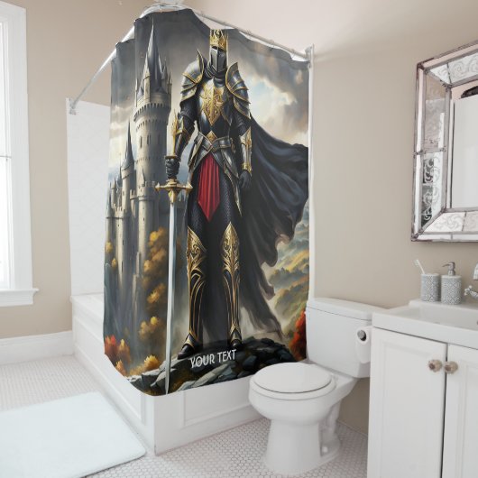 Fantasy Schattige Vivid Glorious Knight King Douchegordijn (In situ)