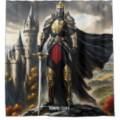 Fantasy Schattige Vivid Glorious Knight King Douchegordijn (Voorkant)