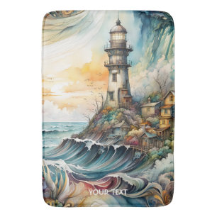 Fantasy Schattige Vivid Lighthouse Cartoon Storm Badmat