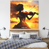 Fantasy Schattige Vivid Meisje Spelen Viool Canvas Afdruk (Insitu (Slaapkamer))