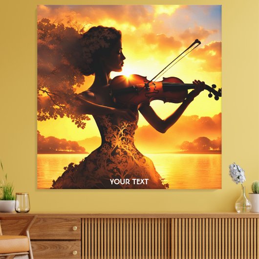 Fantasy Schattige Vivid Meisje Spelen Viool Canvas Afdruk (Insitu (Woonkamer))