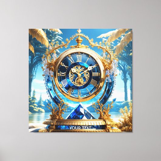 Fantasy Schattige Vivid Sapphire Clock Zee Canvas Afdruk (Voorkant)