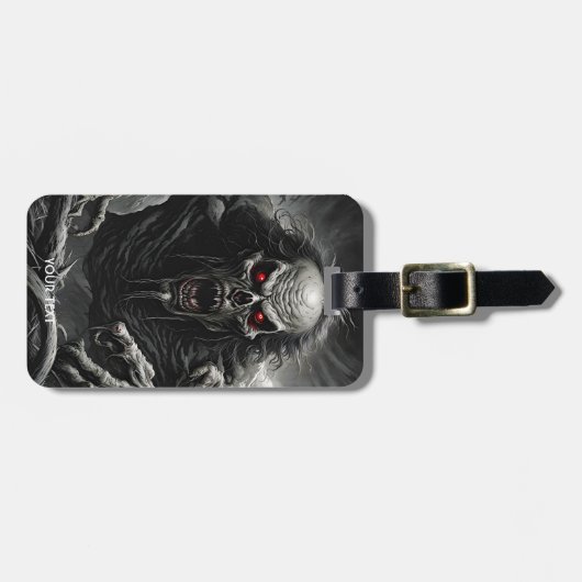 Fantasy Schattige Vivid Scary Horror Creature Bagagelabel (Voorkant horizontaal)