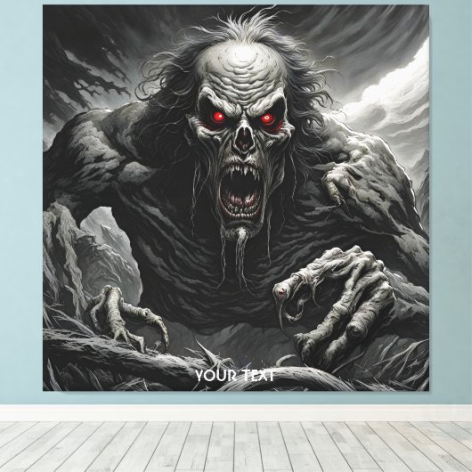 Fantasy Schattige Vivid Scary Horror Creature Canvas Afdruk (Insitu (Houten vloer))