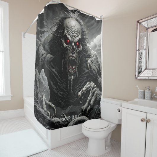 Fantasy Schattige Vivid Scary Horror Creature Douchegordijn (In situ)