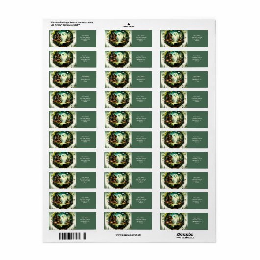 Fantasy Schattige Vivid Tree House Moon Etiket (Full Sheet)