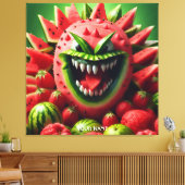 Fantasy Schattige Vivid Watermelon Funny Creature Canvas Afdruk (Insitu (Woonkamer))
