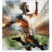Fantasy Schattige Voetbalstadion Douchegordijn (Voorkant)