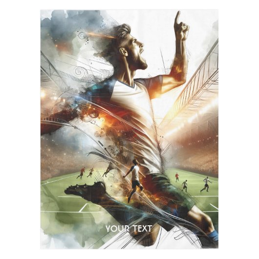 Fantasy Schattige Voetbalstadion Tafelkleed (Voorkant)