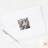 Fantasy Schattige Vrouw Warrior Dragon Vierkante Sticker (Envelop)