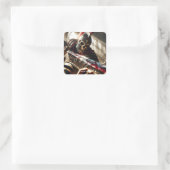 Fantasy Schattige Warrior Ancient Armor Vierkante Sticker (Tas)