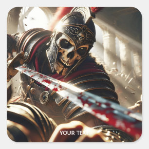Fantasy Schattige Warrior Ancient Armor Vierkante Sticker