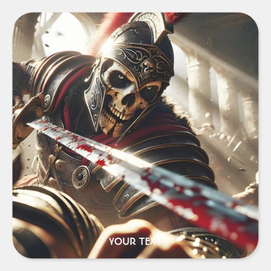Fantasy Schattige Warrior Ancient Armor Vierkante Sticker (Voorkant)
