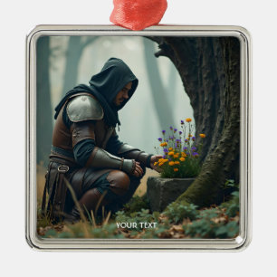 Fantasy Schattige Warrior Wild Flowers Metalen Ornament