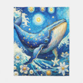 Fantasy Schattige Whale Stars Zee Fleece Deken (Voorkant)