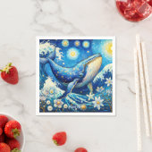 Fantasy Schattige Whale Stars Zee Servet (Insitu)