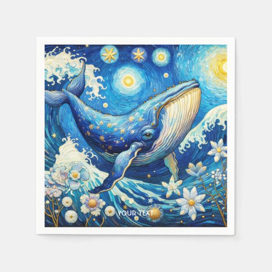 Fantasy Schattige Whale Stars Zee Servet (Voorkant)