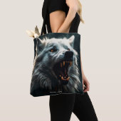 Fantasy Schattige White Angry Wolf Tote Bag (Dichtbij)