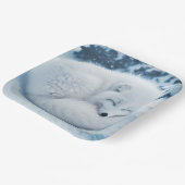 Fantasy Schattige White Fox Snow Papieren Bordje (Gebogen)