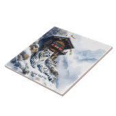 Fantasy Schattige White Leopard Snow Tegeltje (Zijkant)