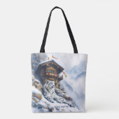 Fantasy Schattige White Leopard Snow Tote Bag (Achterkant)