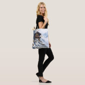 Fantasy Schattige White Leopard Snow Tote Bag (Op model)